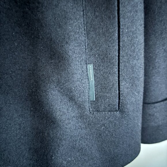 $495 Icebreaker Pure Plus 380 Merino Wool Button up Black Coat/ Jacket — Large - Picture 16 of 16